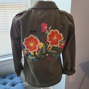 Lucky brand embroidered shirt jacket